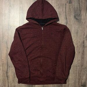 Hurley Men's Maroon Zip-Up Hoodie